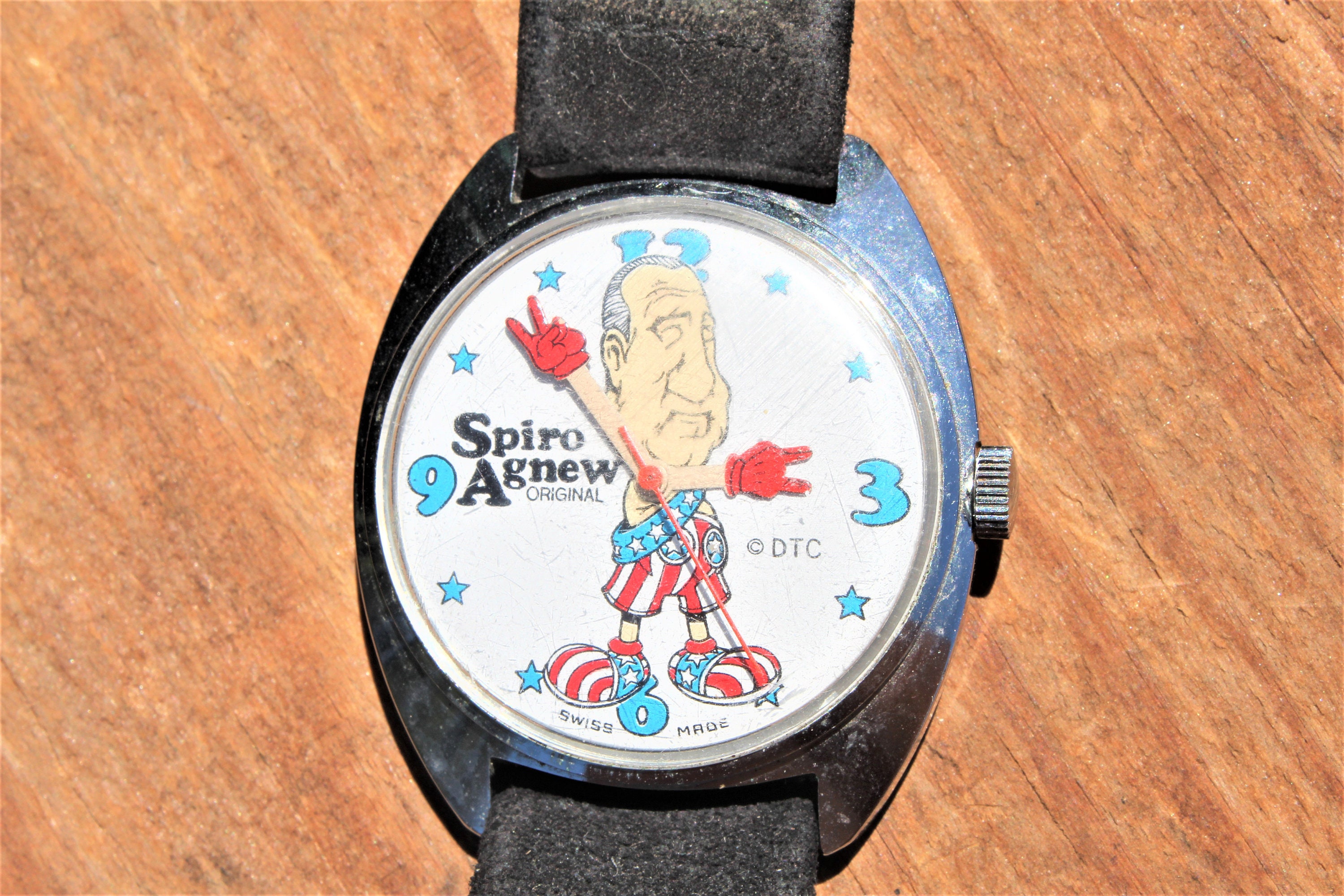 Spiro Agnew 腕時計 クォーツ ヴィンテージ オールド 超レア Vintage 1960's Spiro Agnew Political Election Campaign Wrist Watch