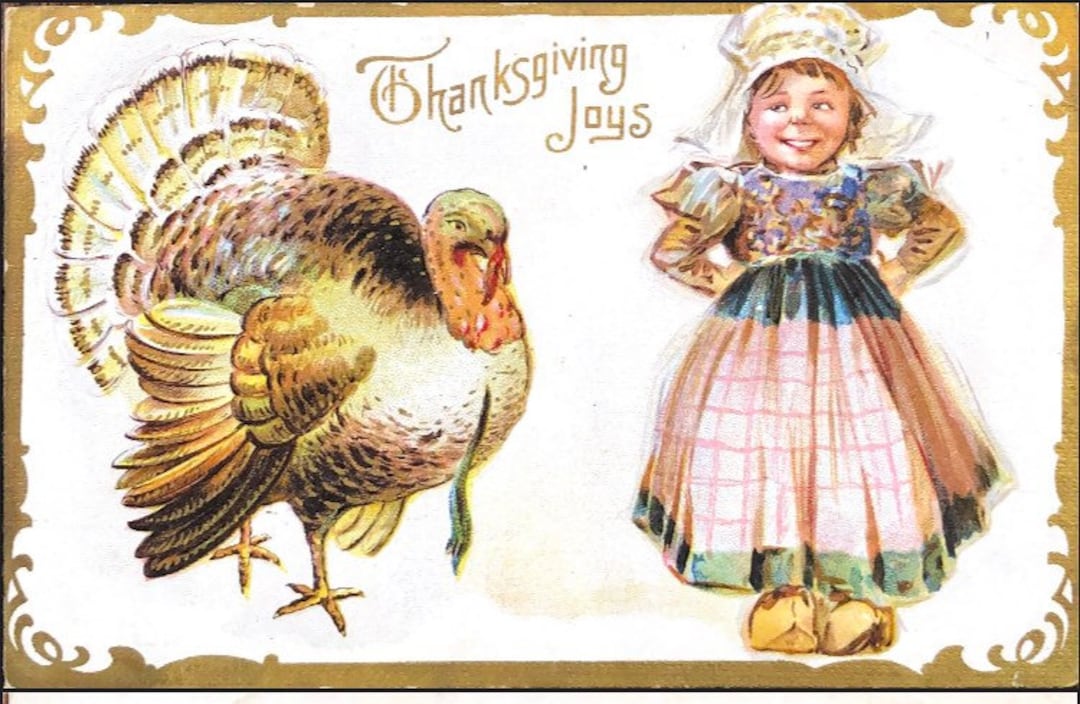 Vintage Embossed Thanksgiving Turkey Postcard - Etsy
