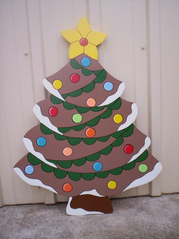 Gingerbread Candy Tree With Garland Christmas Yard Lawn Art Etsy