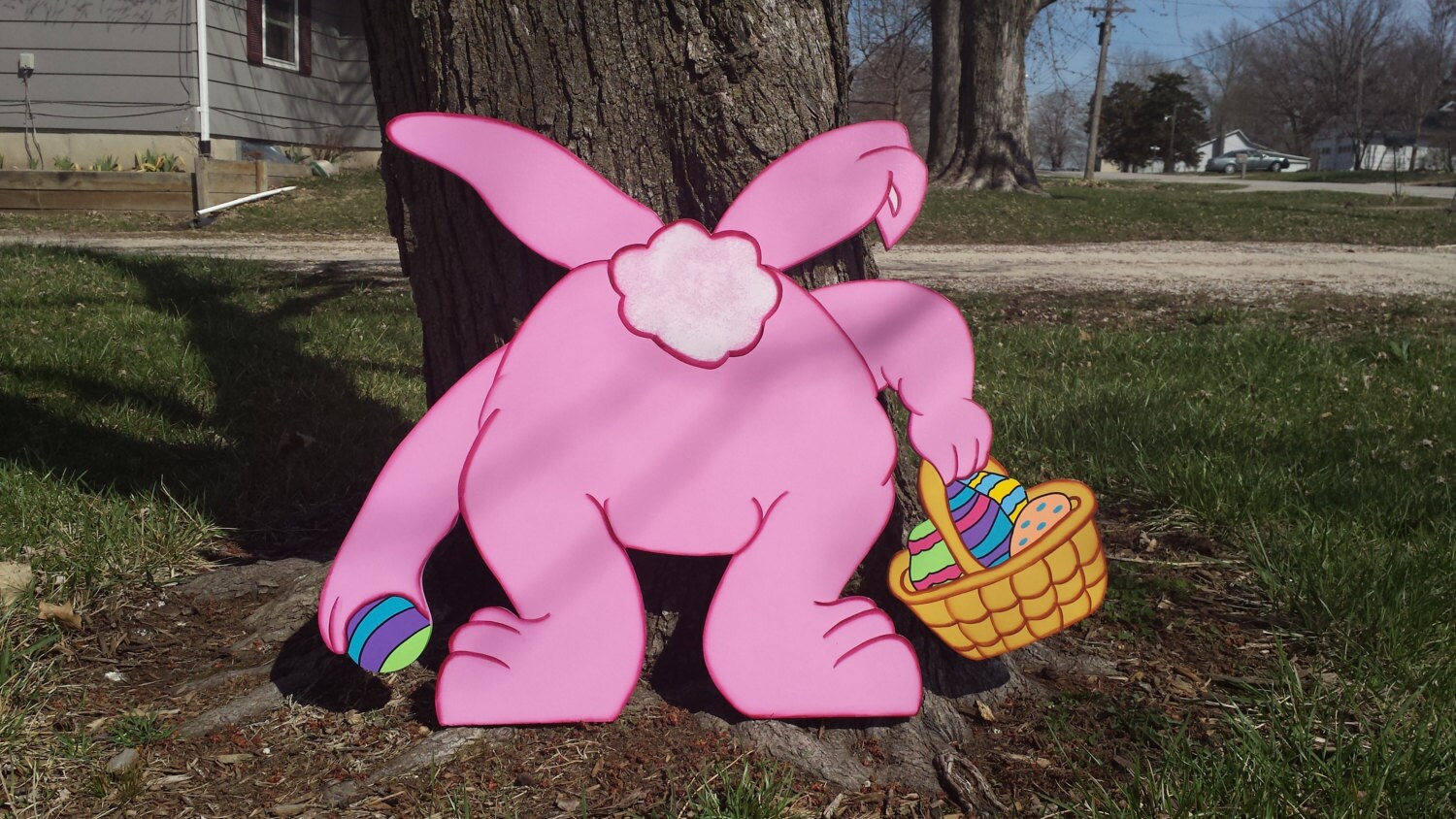Easter Bunny Bent Over Rear View with Easter Basket Hiding Etsy