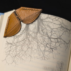 Leather Bookmark - Book Shape Corner Style Bookmark