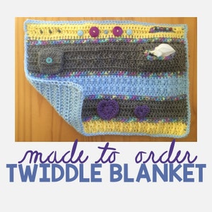 Twiddle Lap Blanket (Customized Therapeutic Comfort Mat for Alzheimer&#39;s and Dementia Sufferers) - Made to Order - Price Includes US Shipping