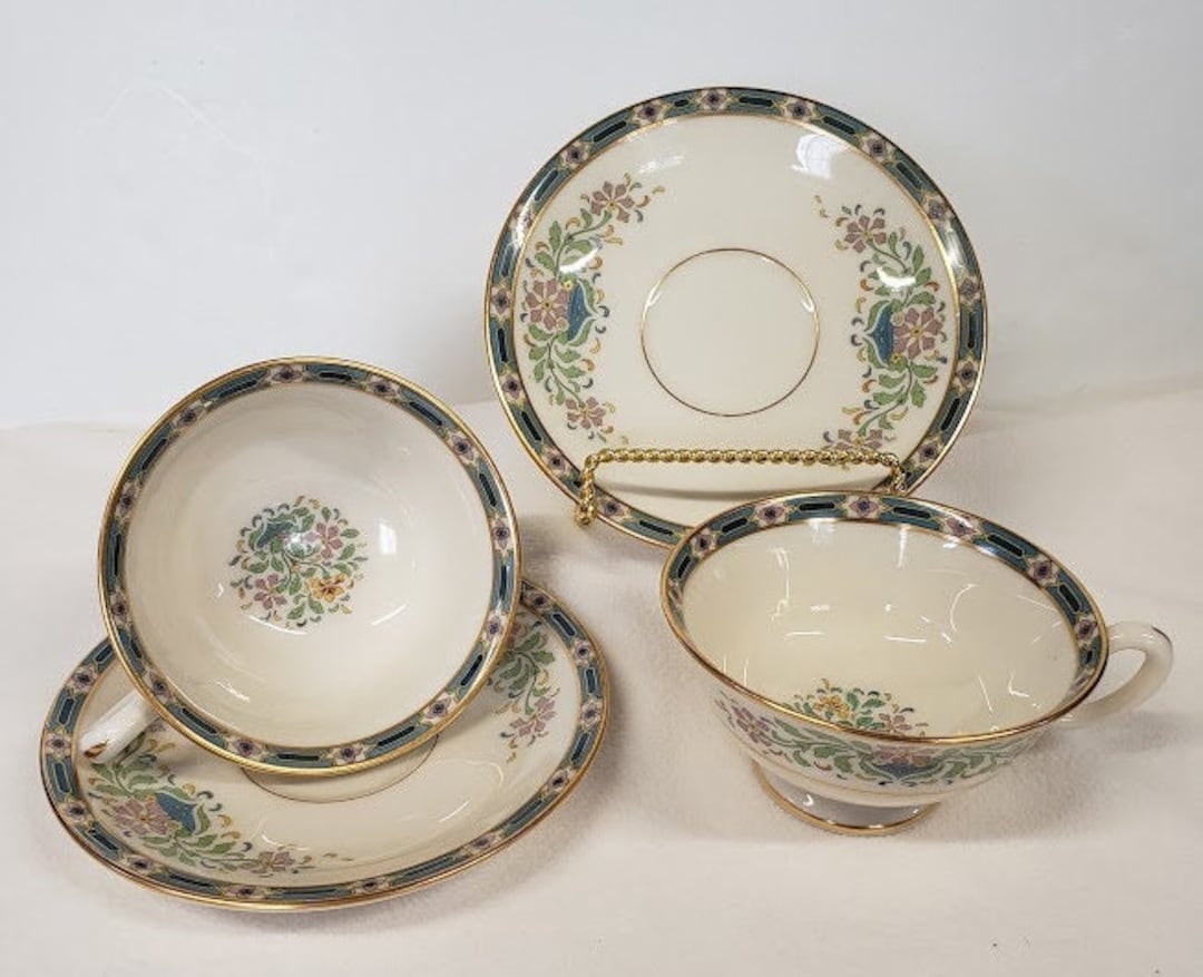 Vintage Lenox Tea Cup and Saucer, Set of 2, Mystic Y1 Pattern