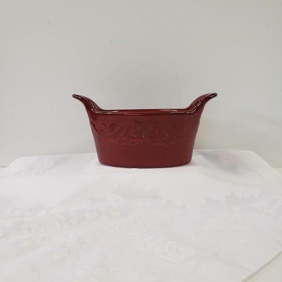 Vintage Pfaltzgraff Red Stoneware Baking Dish: 800-flowers