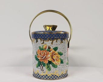Vintage Murray Allen Confectionery Tin Container, Roses Pattern, Made in England, Decorative, Collectible