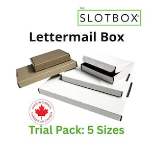 Boîte aux lettres : EMBALLAGE D'ESSAI surdimensionné SLOTBOX de Postes Canada pour l'expédition de courrier postal Slot of Doom