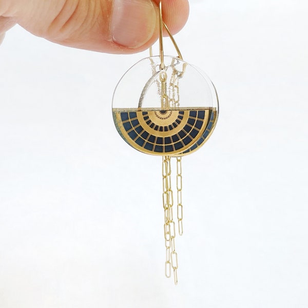 22k gold fused to Glass with 14k gold-fill findings - nickel free