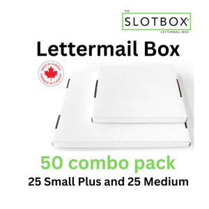 50 Combo:  Small Plus + Medium SLOTBOX® Mailer for Letter Mail Oversized Canada Post,Postage Mail Slot Shipping Box