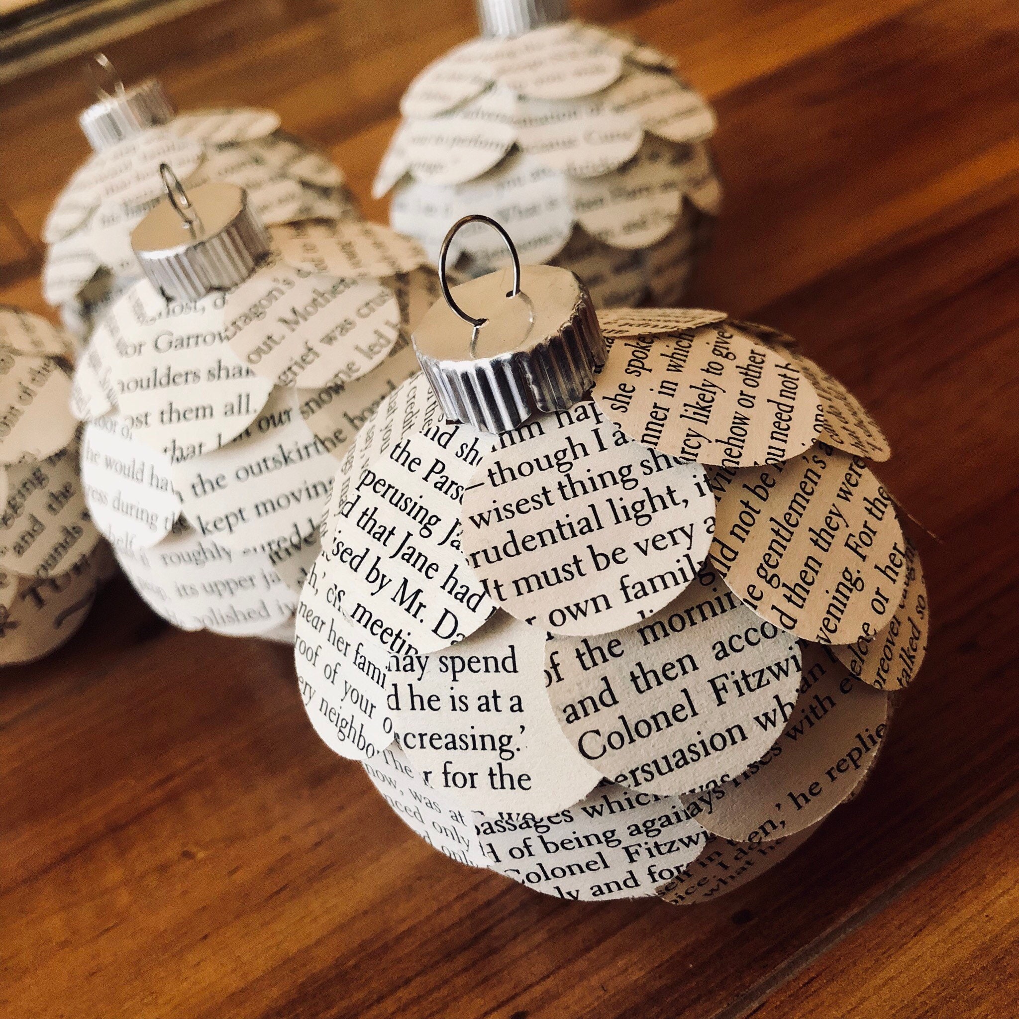 Book Christmas Ornaments Literary Ornaments Book Page Etsy