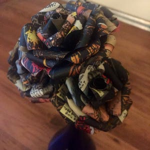 Comic Book Flower Bouquet - Marvel DC Superhero Roses - Nerd Roses - Wedding Bouquet - Mothers Day Gift - Undying Flowers - Graduation Gift image 5