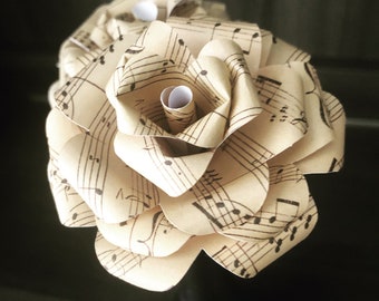Sheet Music Roses - Musical Paper Flowers - Wedding Anniversary Gift - Musician Theater Home Decor Rose - Graduation Gift - Mothers Day Gift