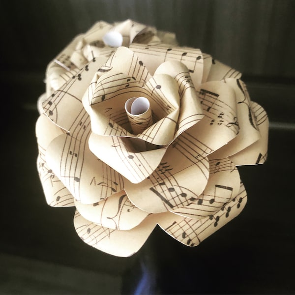 Sheet Music Roses - Musical Paper Flowers - Wedding Anniversary Gift - Musician Theater Home Decor Rose - Graduation Gift - Mothers Day Gift