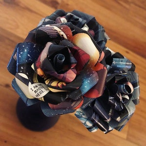 Comic Book Flower Bouquet - Marvel DC Superhero Roses - Nerd Roses - Wedding Bouquet - Mothers Day Gift - Undying Flowers - Graduation Gift image 1