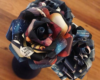 Comic Book Flower Bouquet - Marvel DC Superhero Roses - Nerd Roses - Wedding Bouquet - Mothers Day Gift - Undying Flowers - Graduation Gift