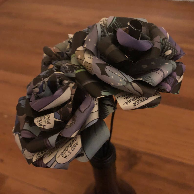 Comic Book Flower Bouquet - Marvel DC Superhero Roses - Nerd Roses - Wedding Bouquet - Mothers Day Gift - Undying Flowers - Graduation Gift image 4