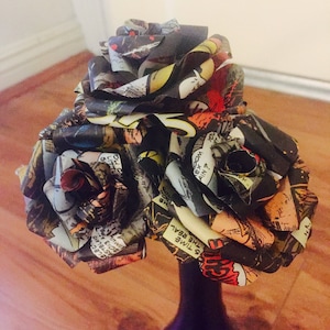 Comic Book Flower Bouquet - Marvel DC Superhero Roses - Nerd Roses - Wedding Bouquet - Mothers Day Gift - Undying Flowers - Graduation Gift image 2