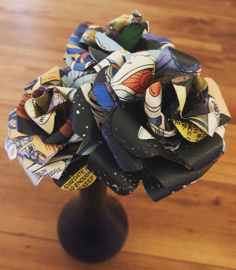 Comic Book Flower Bouquet - Marvel DC Superhero Roses - Nerd Roses - Wedding Bouquet - Mothers Day Gift - Undying Flowers - Graduation Gift image 8