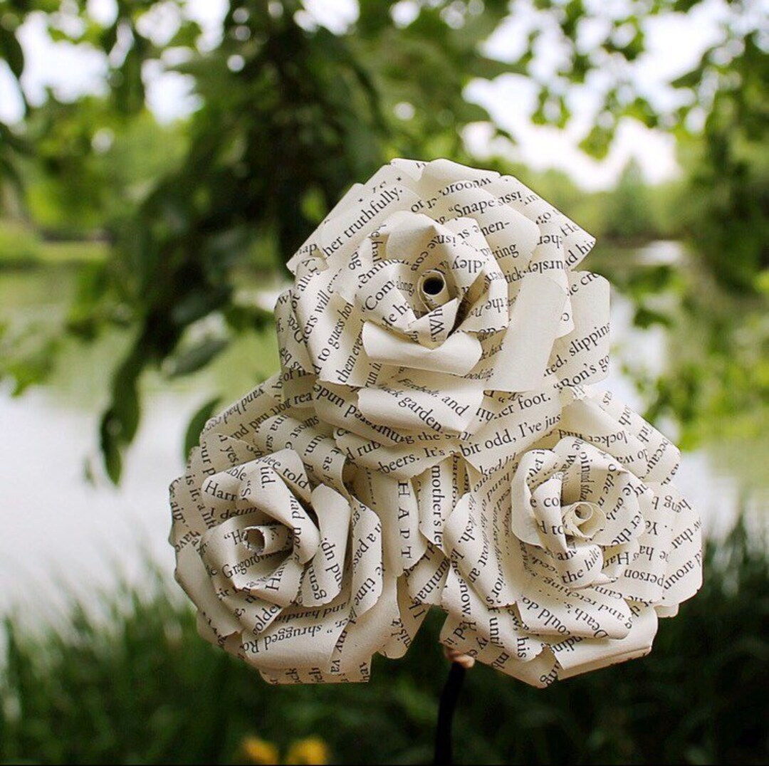 Book Roses Paper Flowers Literary Flowers Classic Lit Recycled Books ...