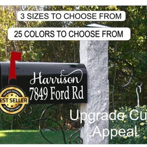 Mailbox Decals, Mailbox Vinyl Address, Mailbox Numbers, Personalized Mailbox Address and Name, Street Address, Customized Address Mailbox image 2