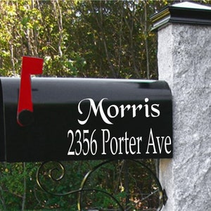Mailbox Name and Address Decal made of Premium Outdoor Vinyl, Mailbox Decal, Mailbox Vinyl Address Decal