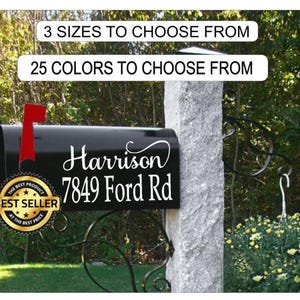 Personalized Mailbox Decals - Mailbox Numbers - Mailbox Vinyl Address - Mailbox Address Decal - Mailbox Designs