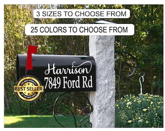 Personalized Mailbox Decals - Mailbox Numbers - Mailbox Vinyl Address - Mailbox Address Decal - Mailbox Designs