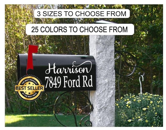 Mailbox Decals, Mailbox Vinyl Address, Mailbox Numbers, Personalized Mailbox Address and Name, Street Address, Customized Address Mailbox