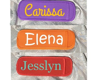 Popsicle Sleeve with Name | Personalized Neoprene Popsicle Holder | Freezer Pop Holder | Ice Pop Holder |  Frozen Yogurt Holder