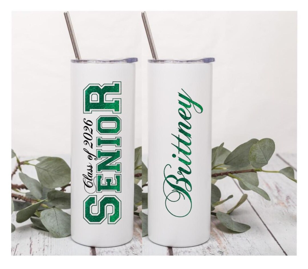 Personalized Class of 2026 Senior Tumbler, Blue Glitter Senior Gift - Etsy