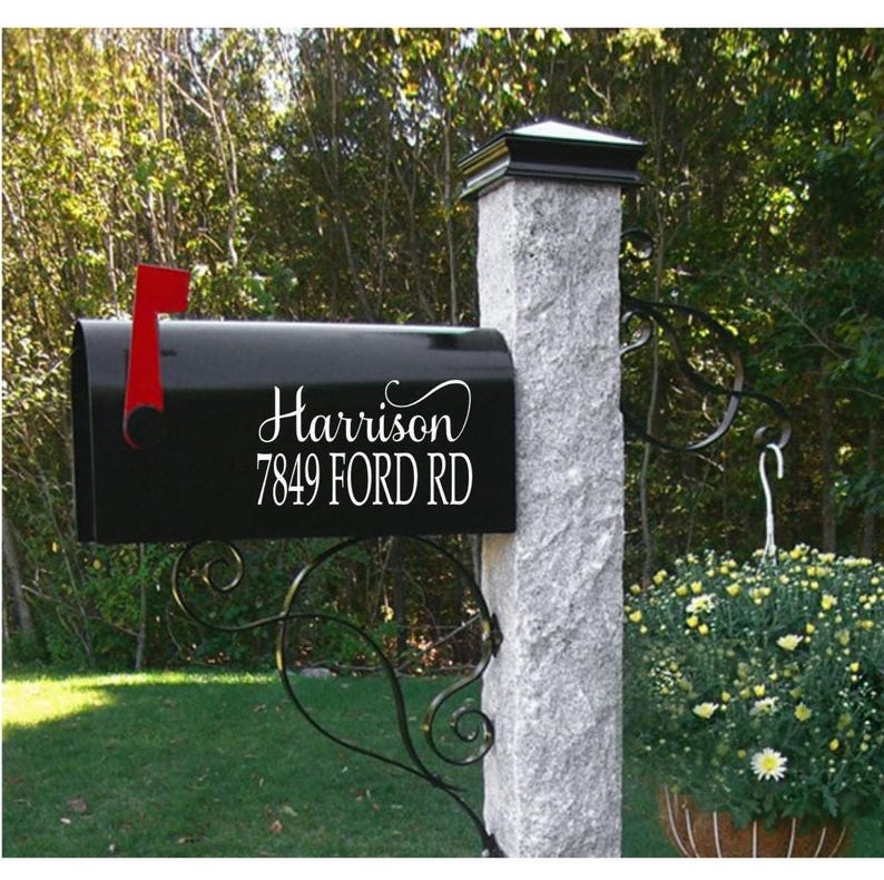 Mailbox Decals, Mailbox Vinyl Address, Mailbox Numbers, Personalized Mailbox Address and Name, Street Address, Customized Address Mailbox image 3