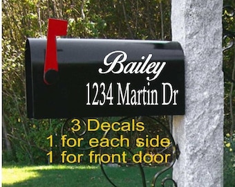 Custom Mailbox Decal: Vinyl Numbers, Name, Street