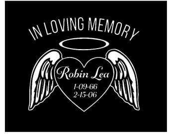 In Loving Memory Car Window Decal, Angel Wings Memorial Gift, Remembrance Gift, Memorial Gift, In Loving Memory, Sympathy Gift