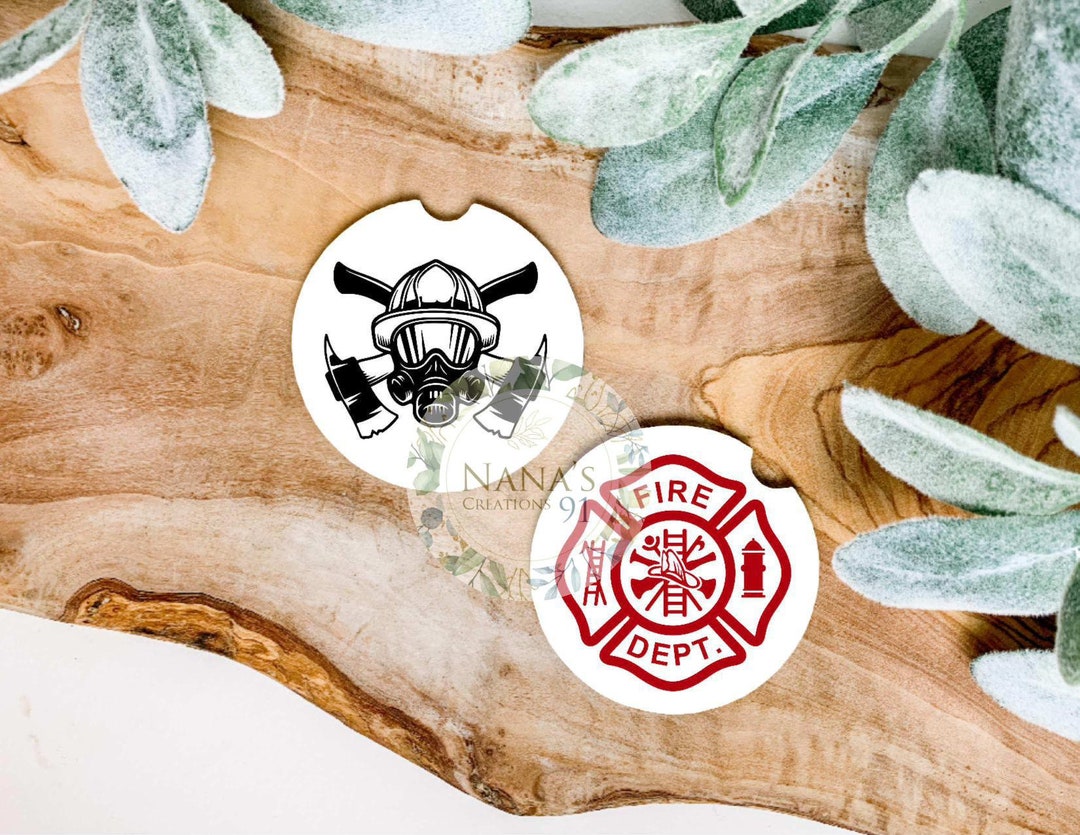 Firefighter Car Coaster, Firefighter Memorial Decal, Auto Cup Coaster ...