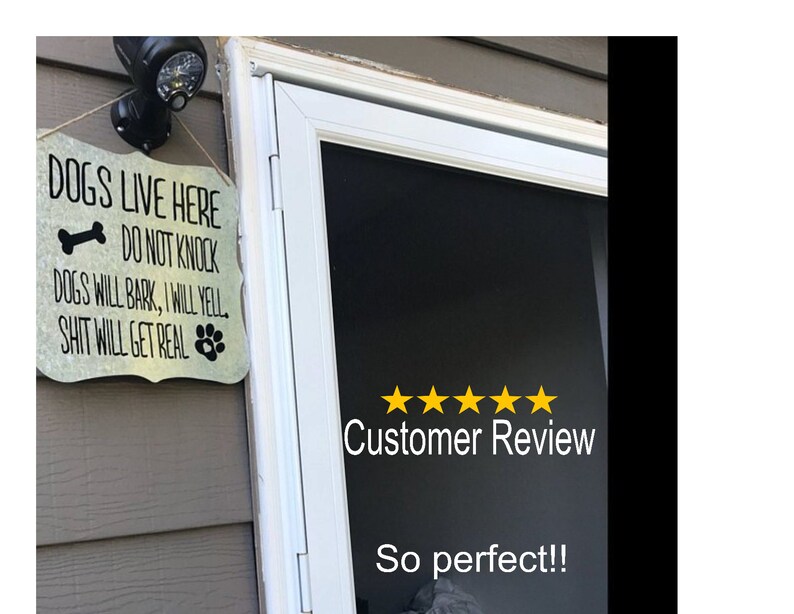 Dogs live here  Dogs Sign  Dogs will Bark  Galvanized Sign image 1