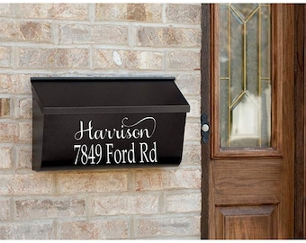 Wall Mounted Mailbox Decal, Mailbox Not Included, Custom Mailbox Decal, Personalized Mailbox Decal, Mailbox Sticker, Last Name Address Decal