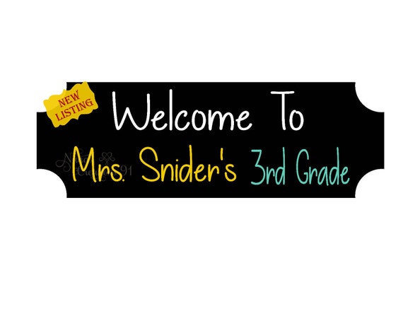teachers door sign welcome door sign third grade teacher etsy