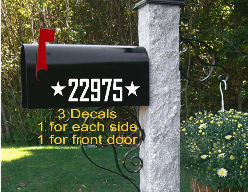 Mailbox Decal With Numberpersonalized Mailboxnumber Mailbox Etsy