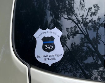 In Loving Memory Car Window Decal, Remembrance Gift, Memorial Gift, In Loving Memory, Police Memorial Gift, Sympathy Gift