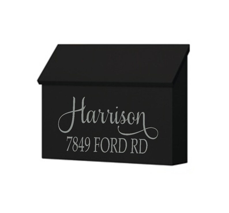 Wall Mounted Mailbox Decal Custom Mailbox Personalized Etsy