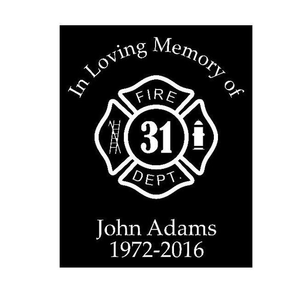 In Loving Memory Car Window Decal, Remembrance Gift, Memorial Gift, In Loving Memory of Decal, Firefighter Memorial Gift, Sympathy Gift