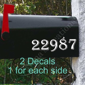 Set of 2 Mailbox Decals, Vinyl Mailbox Address