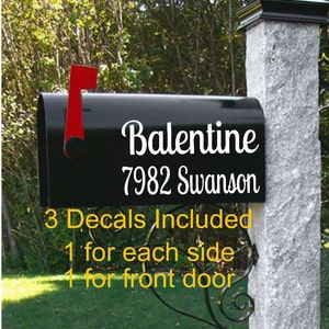 Custom Mailbox Decal: Address Numbers, Name Vinyl Decals