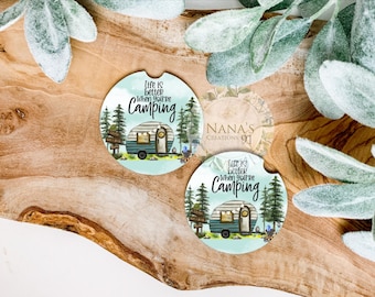 Camping Car Coaster, Custom Auto Cup Coaster, Car Cup Coasters, Auto Cup Coasters, Ceramic Car Cup Coaster,