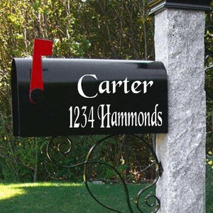 Custom Mailbox Decal: Address, Numbers, Name - Vinyl Lettering