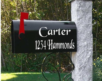 Custom Mailbox Decal: Address, Numbers, Name - Vinyl Lettering