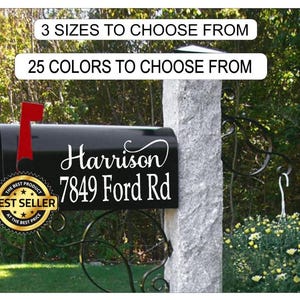 Mailbox Decals, Mailbox Numbers, Mailbox Designs, Vinyl Mailbox Address, House Numbers, Mailbox Address, Mailbox Vinyl, Outdoor Vinyl