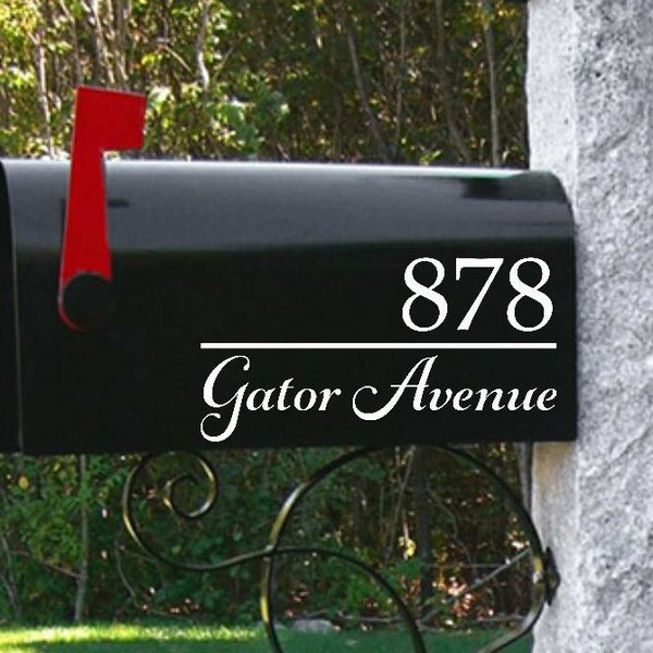 Mailbox Vinyl Street Address Decals Mailbox Makeover Mailbox Name Number Vinyl Designs Curb Appeal