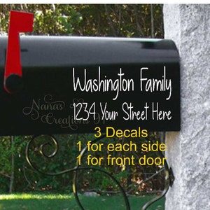 Personalized Mailbox-Name Mailbox Decals-Street Address Decal-Mailbox Decals-Mailbox Vinyl Decals-Mailbox Vinyls