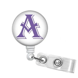 Personalized Retractable Badge Reel, Monogram Badge Holder,