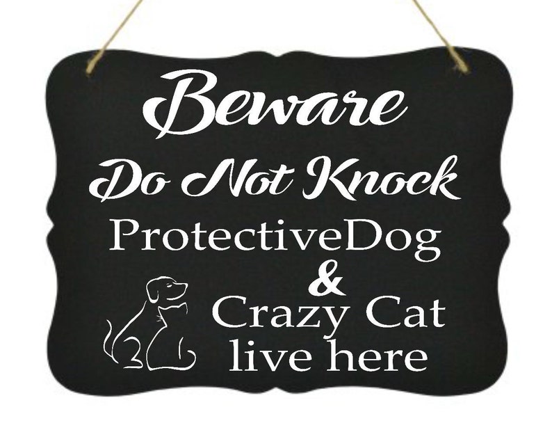 Cat Signs Dog & Cat Signs Cats Live Here Warning Crazy ...